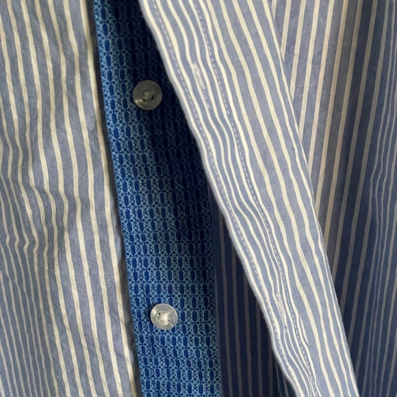 Vintage Panhandle Slim Blue Striped Shirt Button Front 1 Pocket Men's Size XXL - Picture 8 of 12